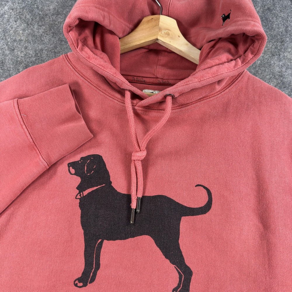 The Black Dog Hoodie Mens Large Red Dog Graphic Fleece Pullover Heavyweight